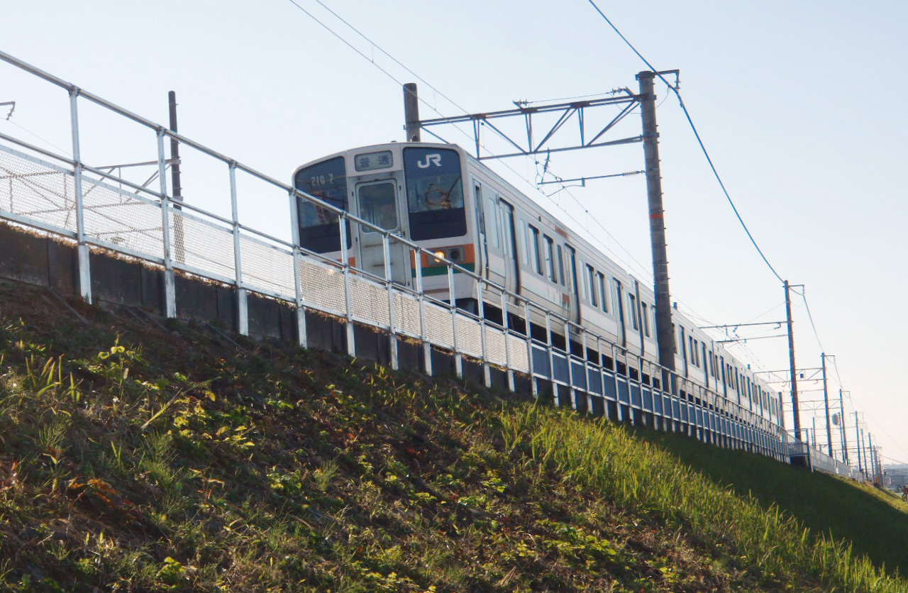 施工実績写真：JR在来線飛石防止柵(木曽川町)